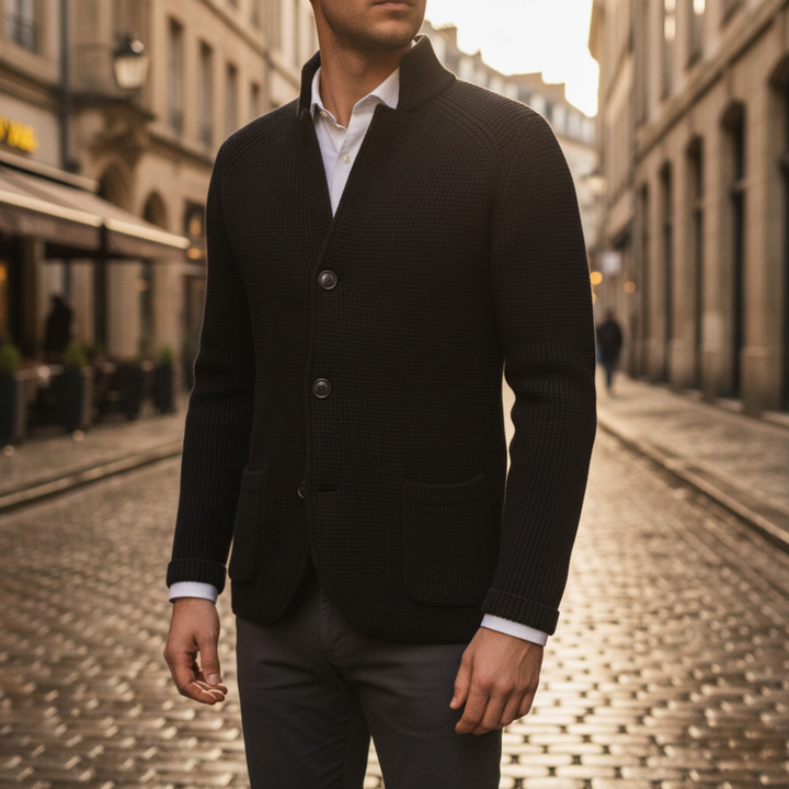 Cappotto da uomo doppiopetto con collo alto