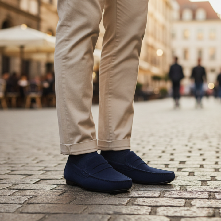 Mocassini uomo in pelle scamosciata