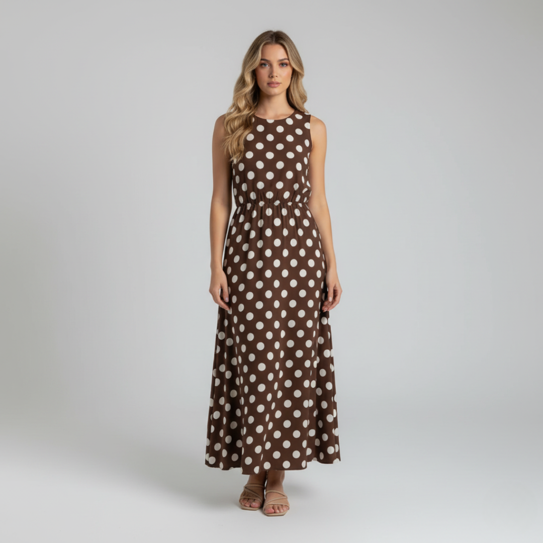 Vestito da donna lungo a pois