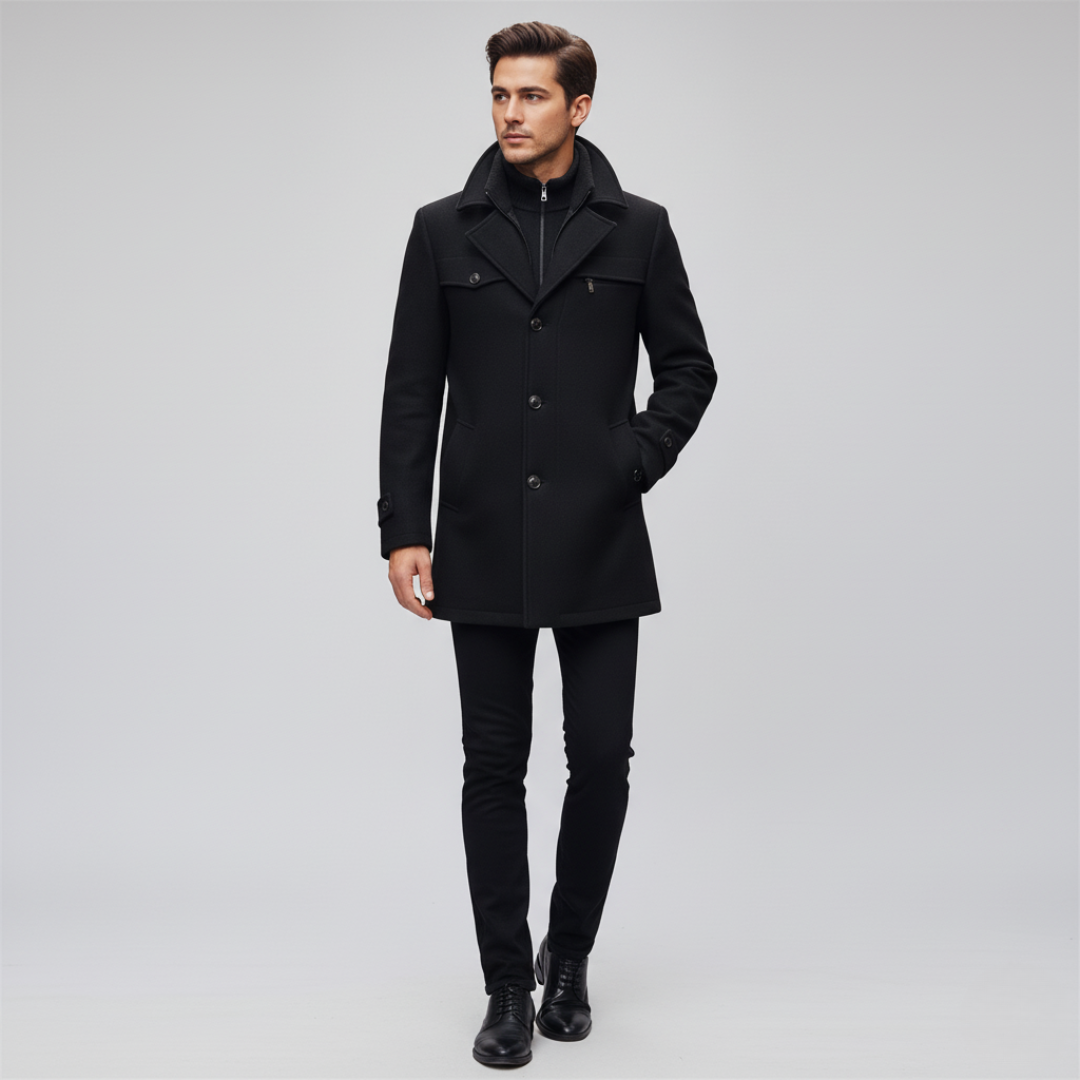 Cappotto uomo con colletto alto