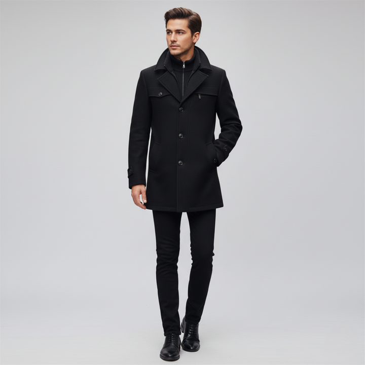 Cappotto uomo con colletto alto