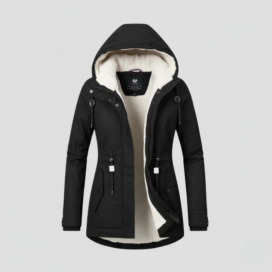 Giacca invernale foderata con cappuccio