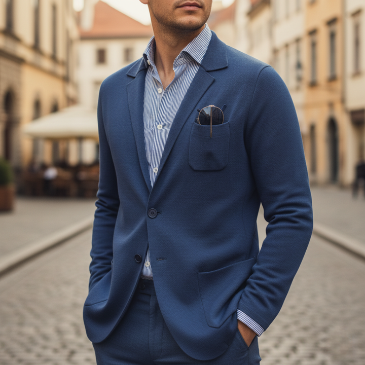 Blazer in maglia da uomo a due bottoni