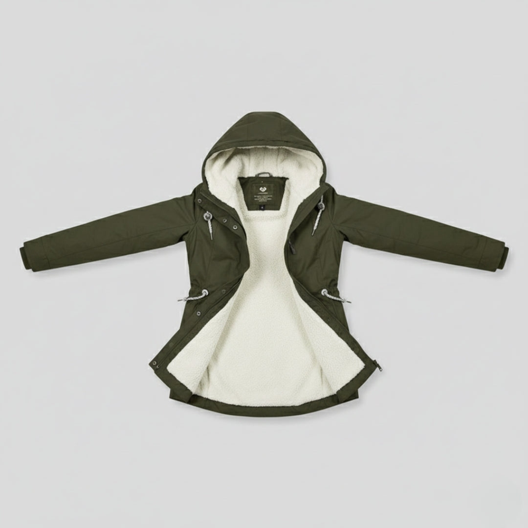 Giacca invernale foderata con cappuccio