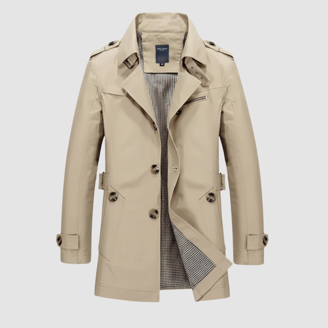 Trench Cappotto Uomo Casual Medio Lungo