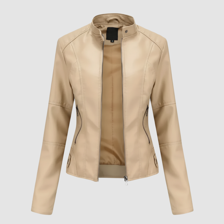 Giacca biker da donna con colletto alla coreana