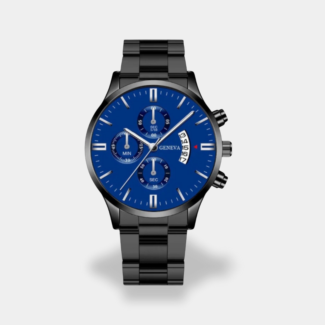 Orologio da uomo cronografo nero acciaio inox