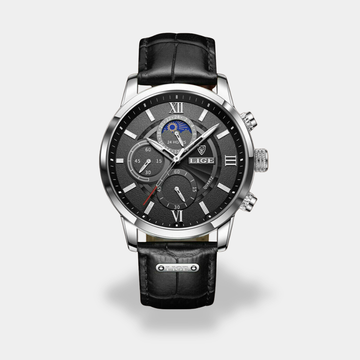Orologio da uomo con cronografo e cinturino in pelle