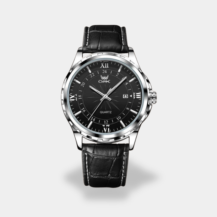 Orologio da uomo con quadrante bianco e cinturino in pelle