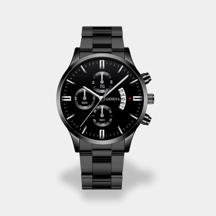 Orologio da uomo cronografo nero acciaio inox