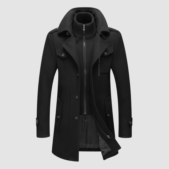 Cappotto Uomo Invernale Lana con Bavaglino