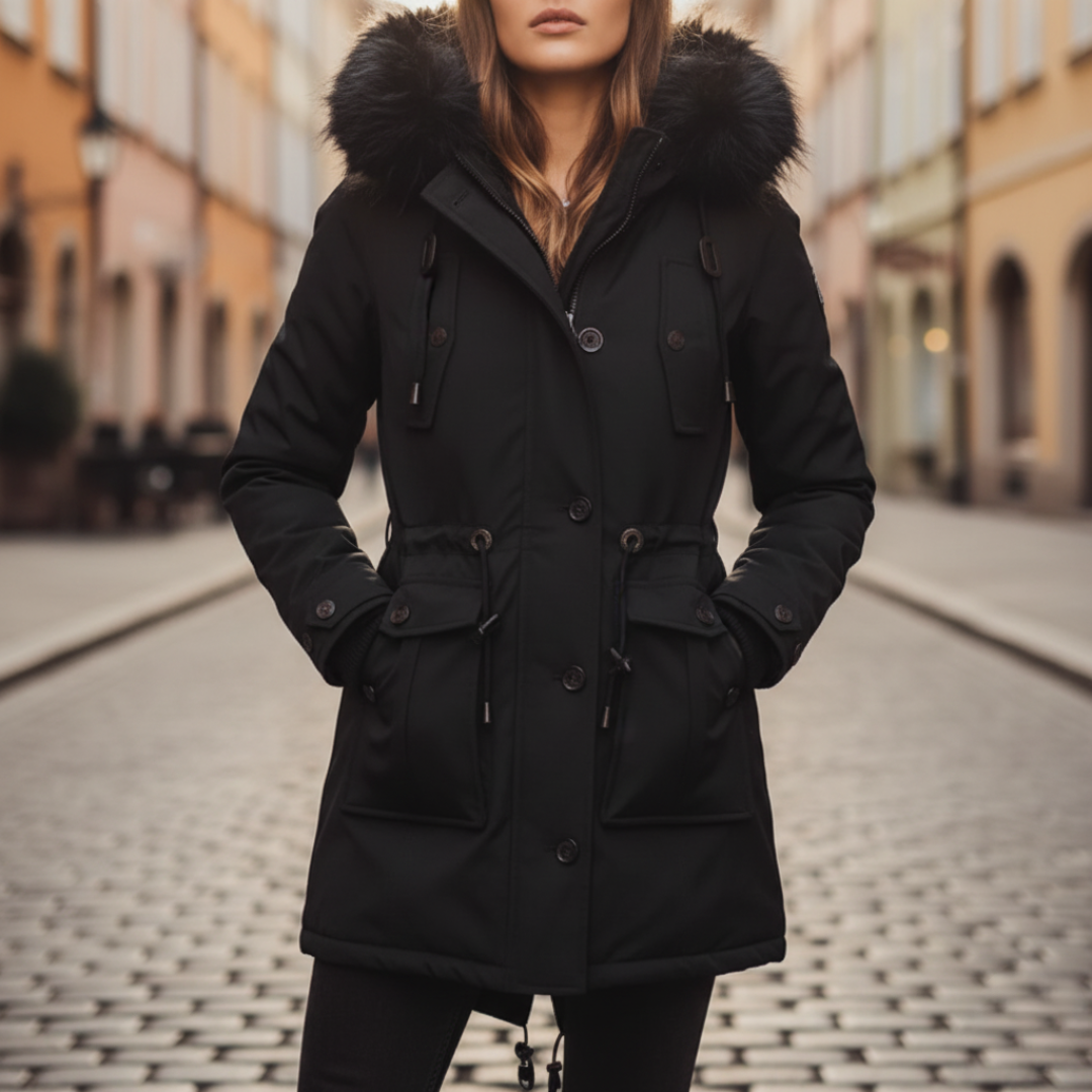 Parka con cappuccio per donna