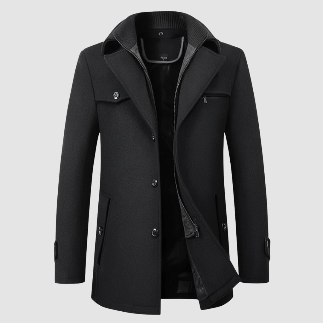 Cappotto uomo con colletto alto