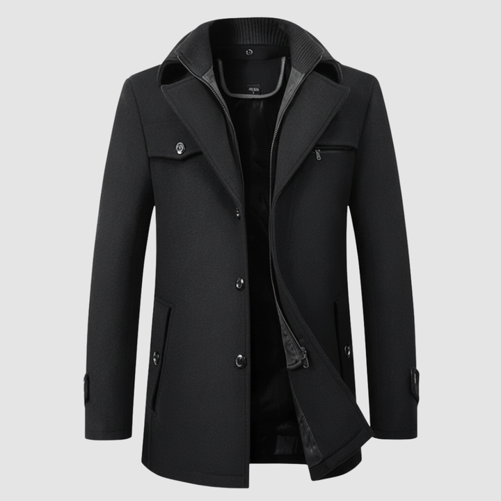 Cappotto uomo con colletto alto