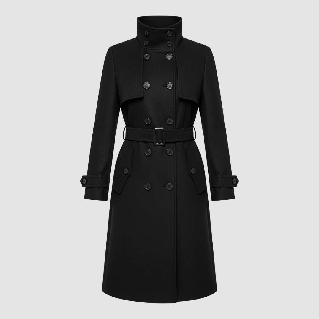 Cappotto da donna in lana stile trench