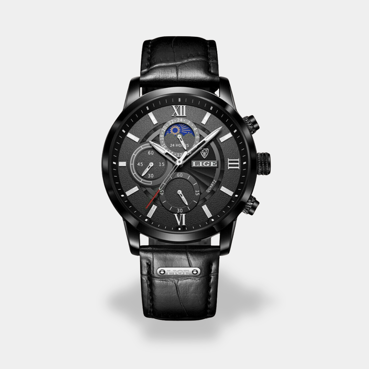 Orologio da uomo con cronografo e cinturino in pelle