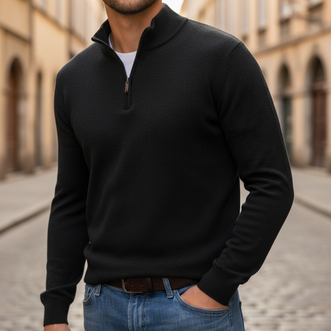Maglione da uomo con zip corta
