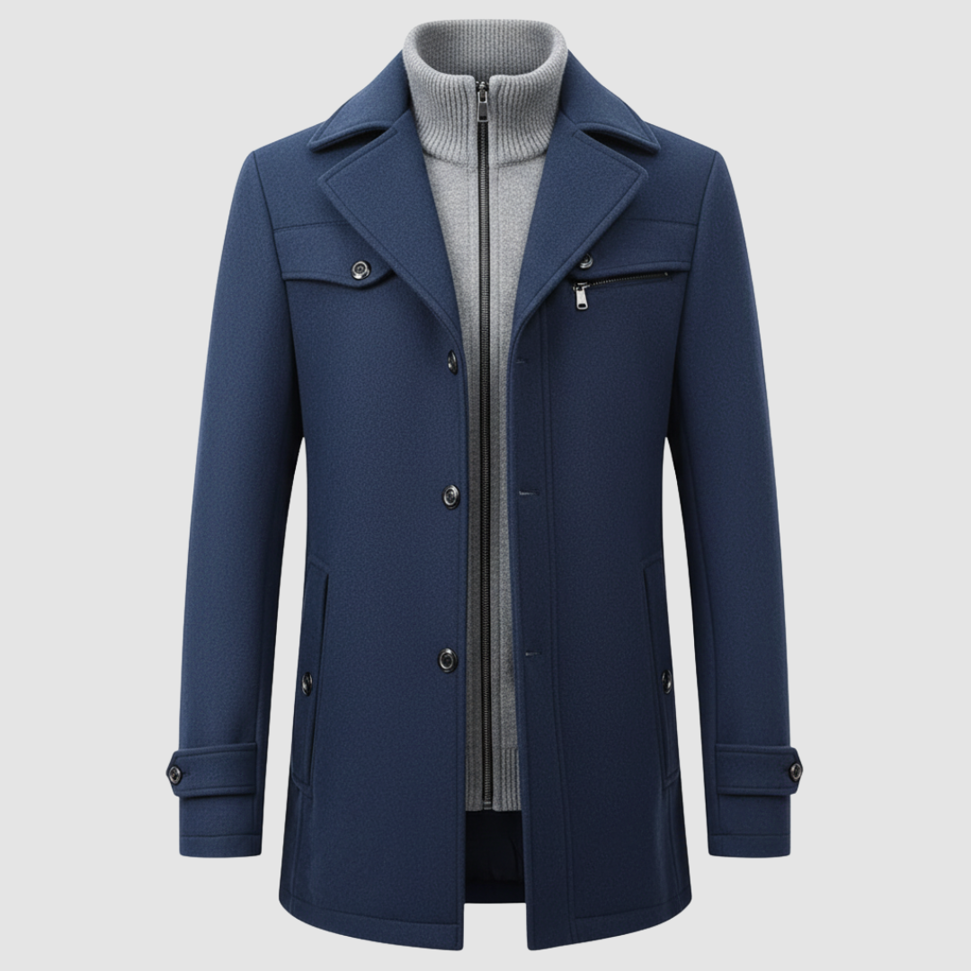 Cappotto uomo con colletto alto