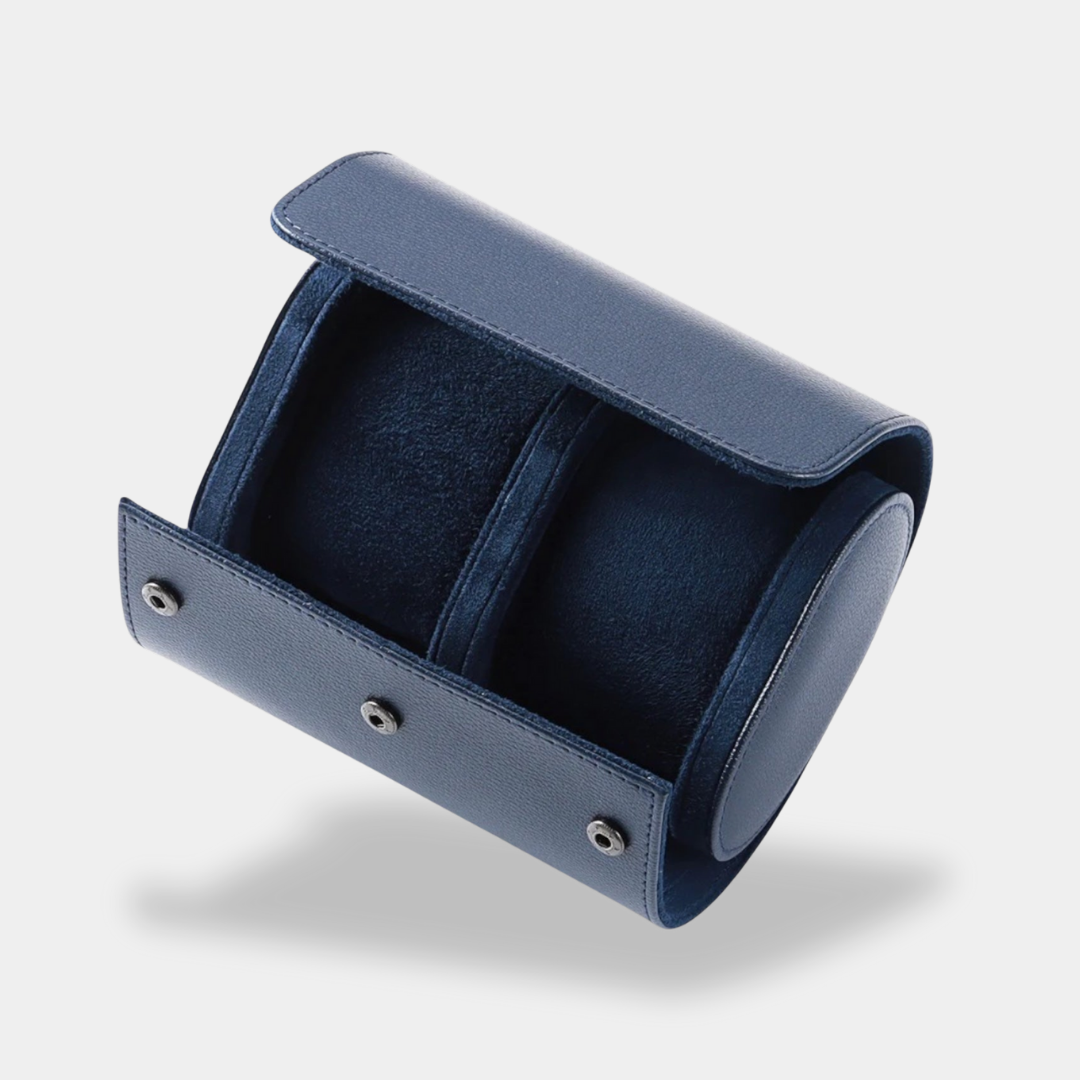 Porta orologio in pelle con 2 scomparti