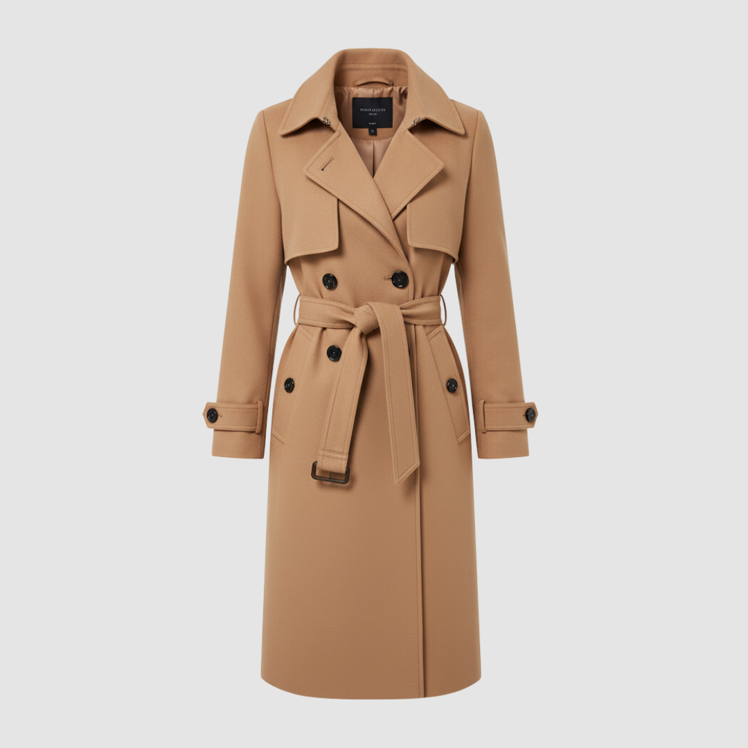 Cappotto da donna in lana stile trench