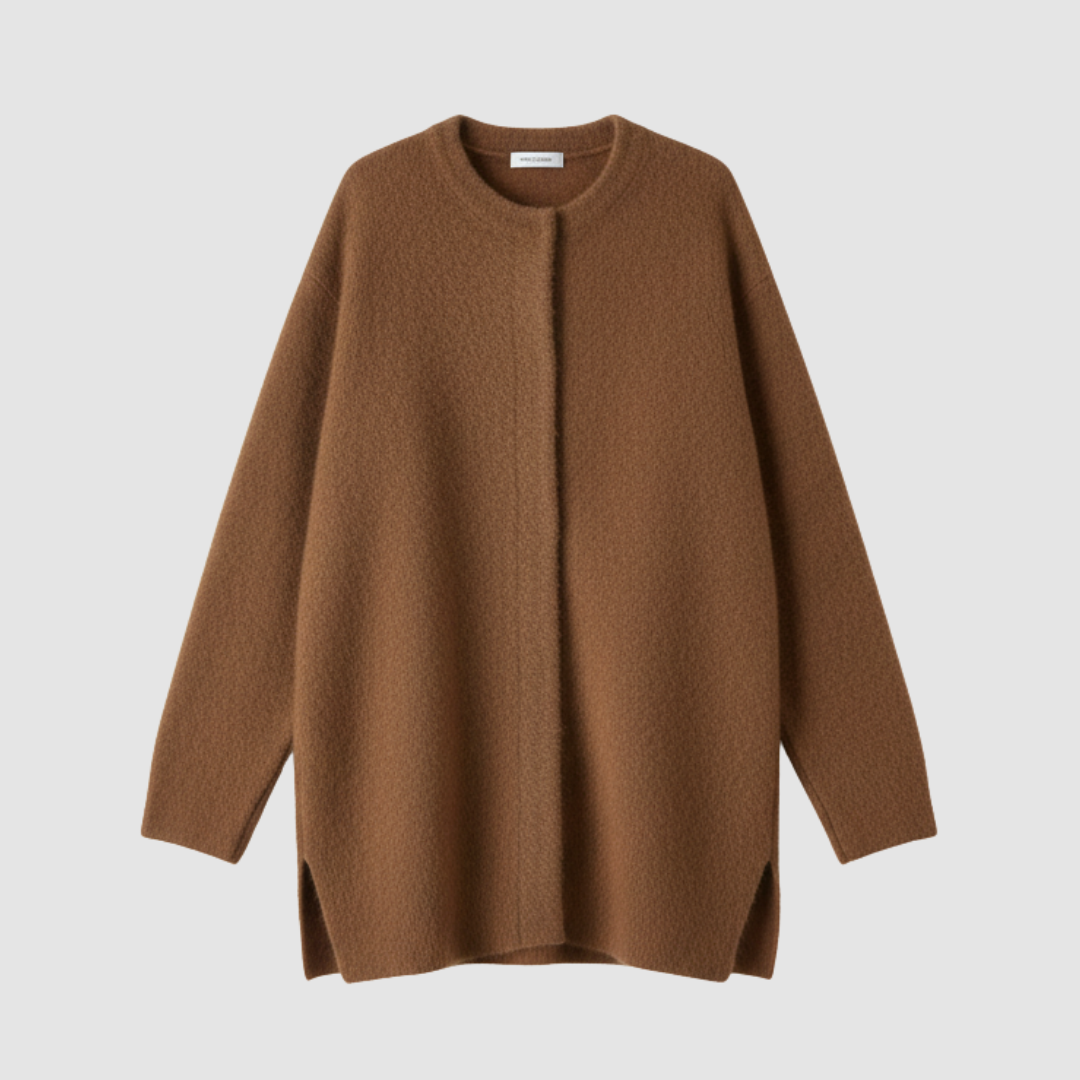 Cardigan lungo da donna in maglia