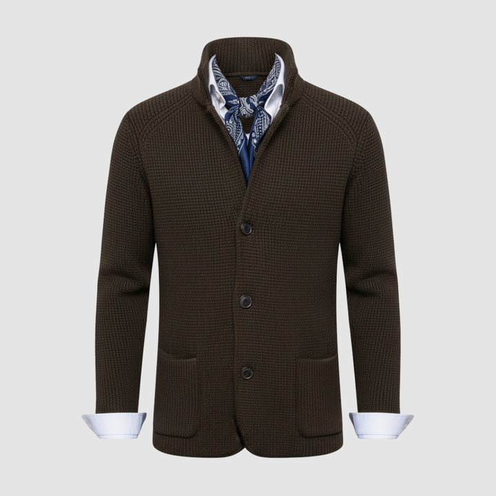 Cappotto da uomo doppiopetto con collo alto