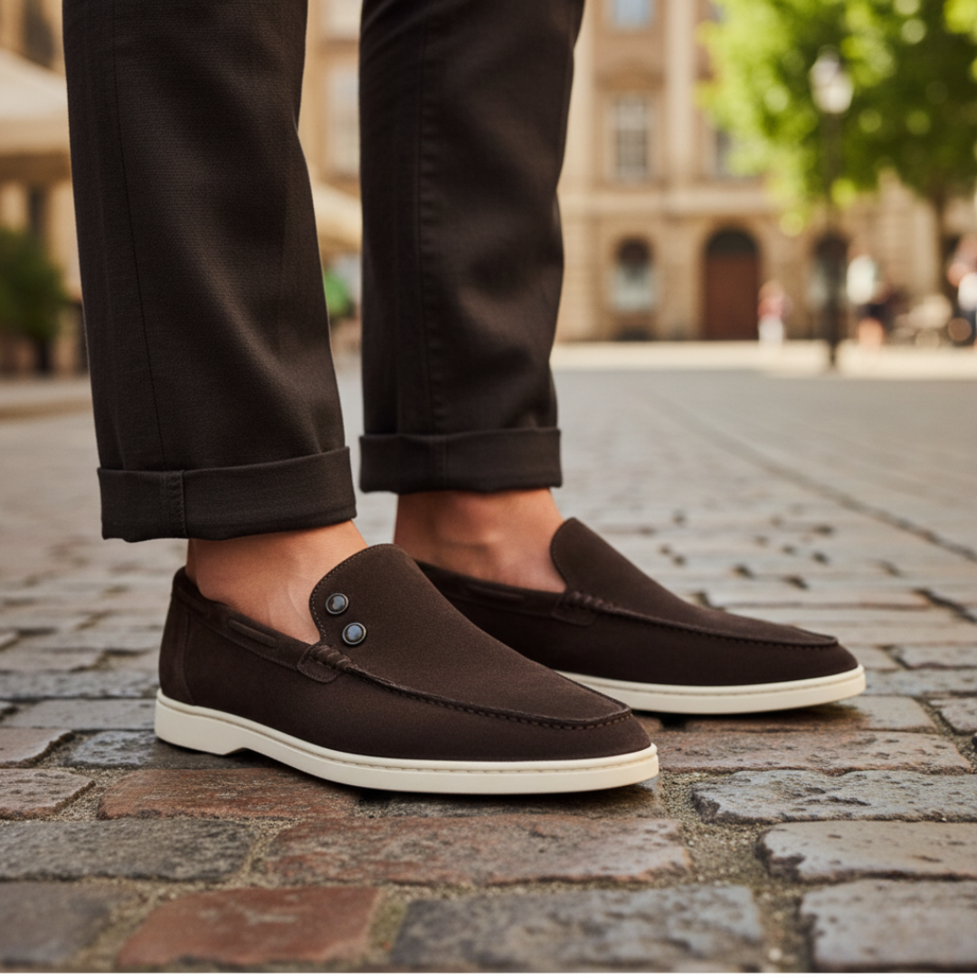 Mocassini Uomo Scamosciati Suola Gomma