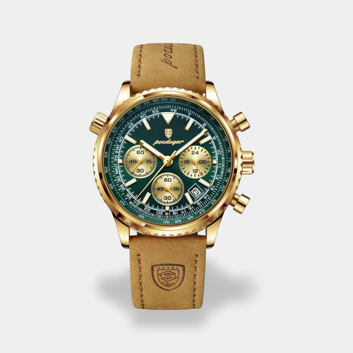 Orologio da uomo cronografo pelle marrone
