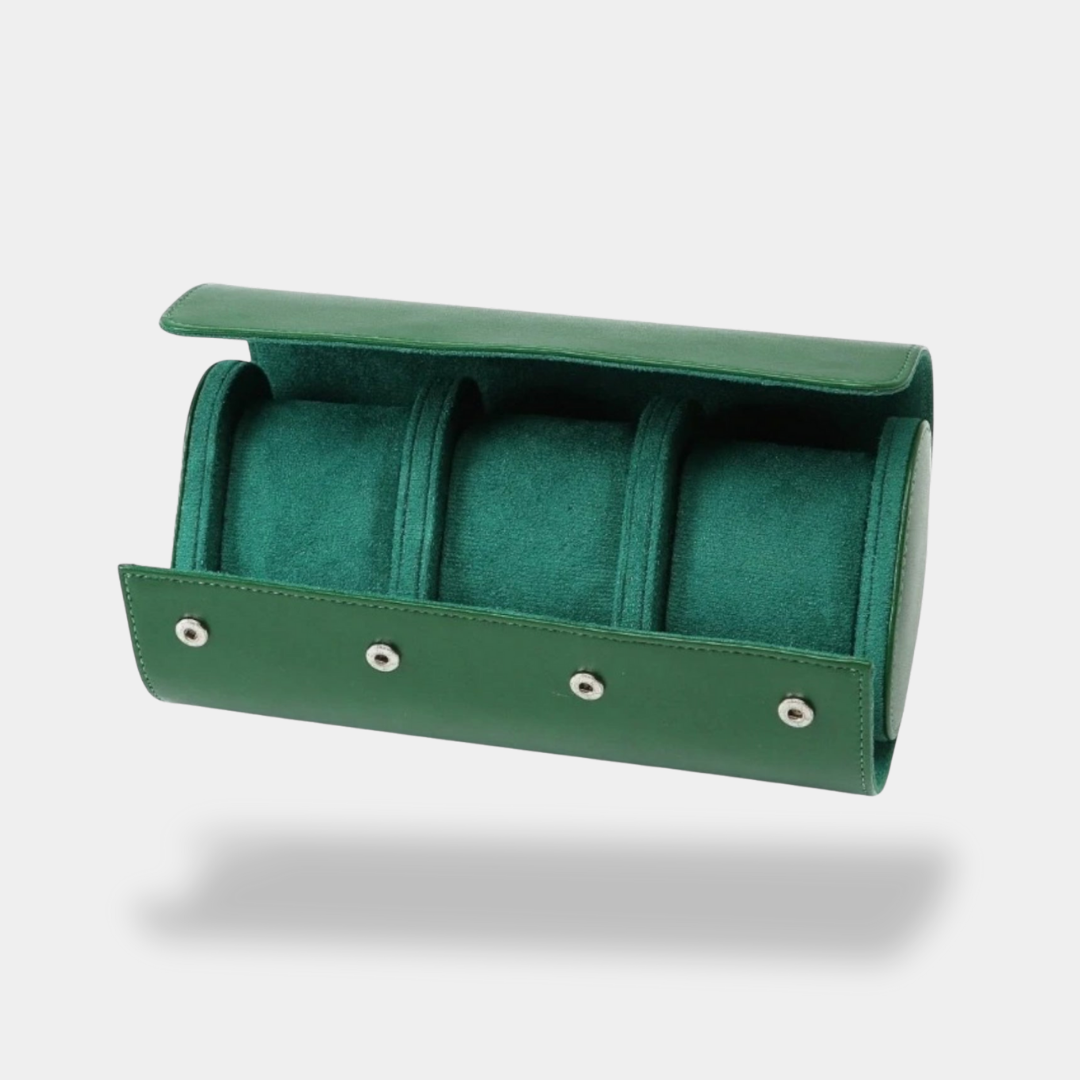 Porta orologio in pelle con 3 scomparti