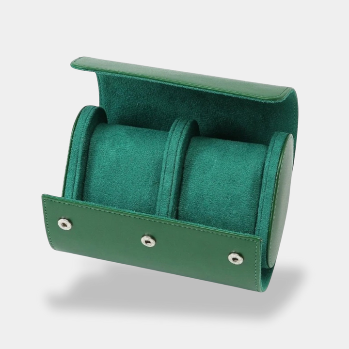 Porta orologio in pelle con 2 scomparti