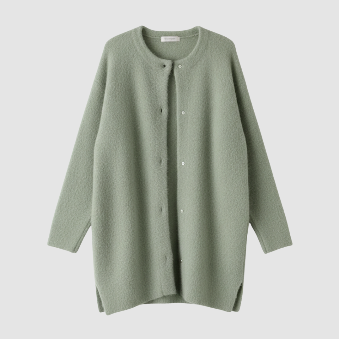 Cardigan lungo da donna in maglia