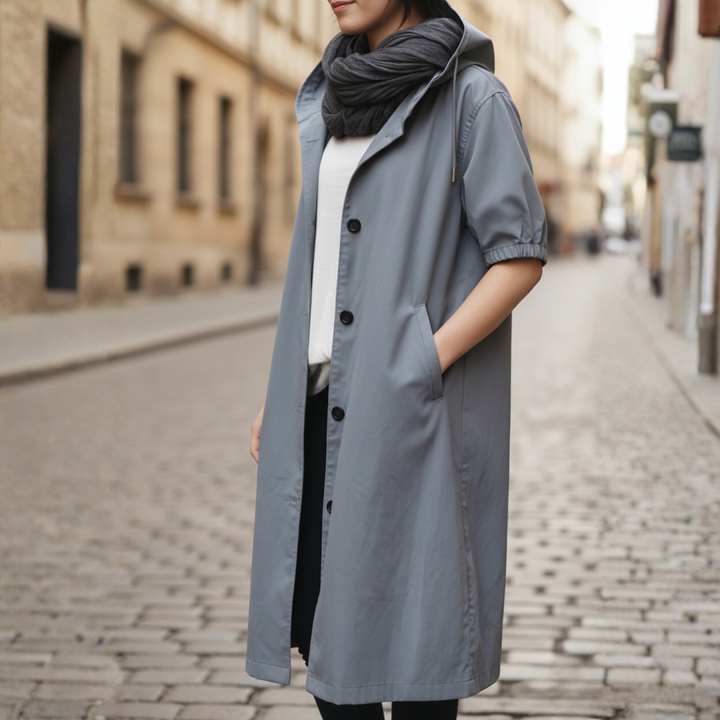 Cappotto impermeabile da donna con cappuccio