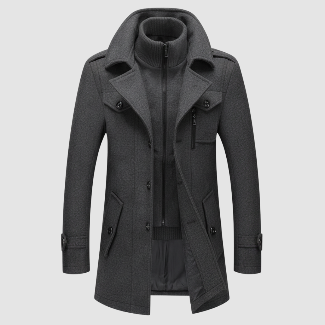 Cappotto Uomo Invernale Lana con Bavaglino