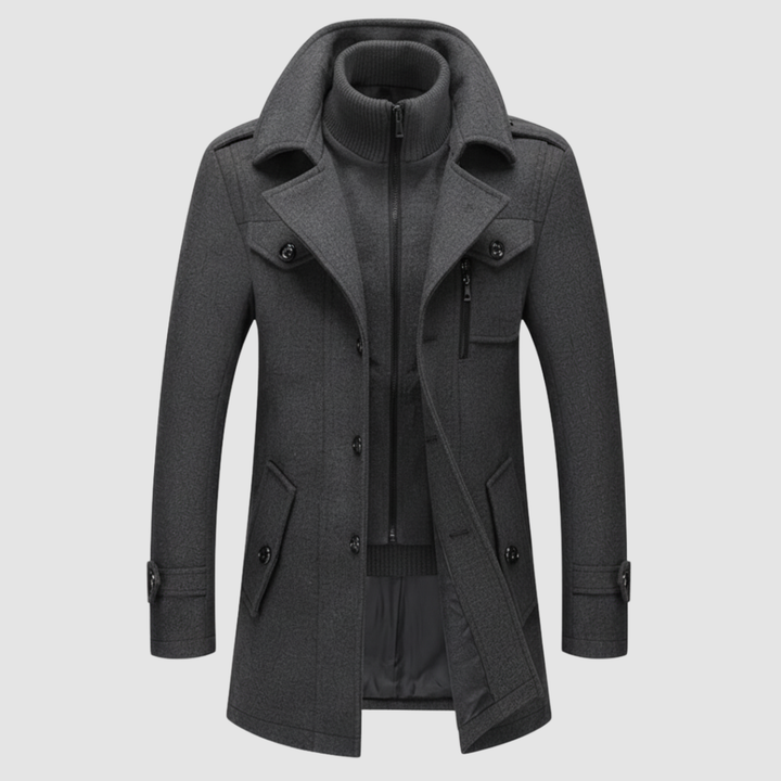 Cappotto Uomo Invernale Lana con Bavaglino