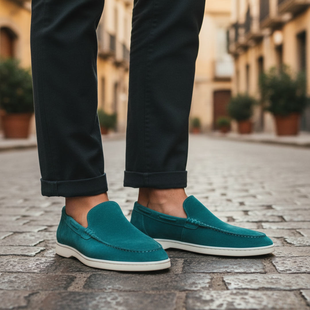 Mocassini Uomo Scamosciati Suola Gomma