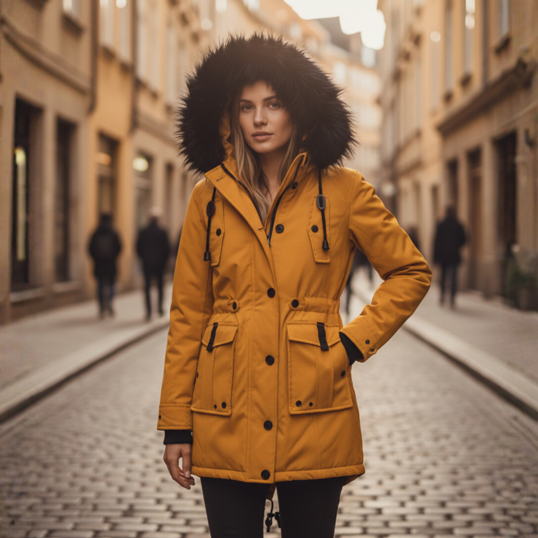 Parka con cappuccio per donna