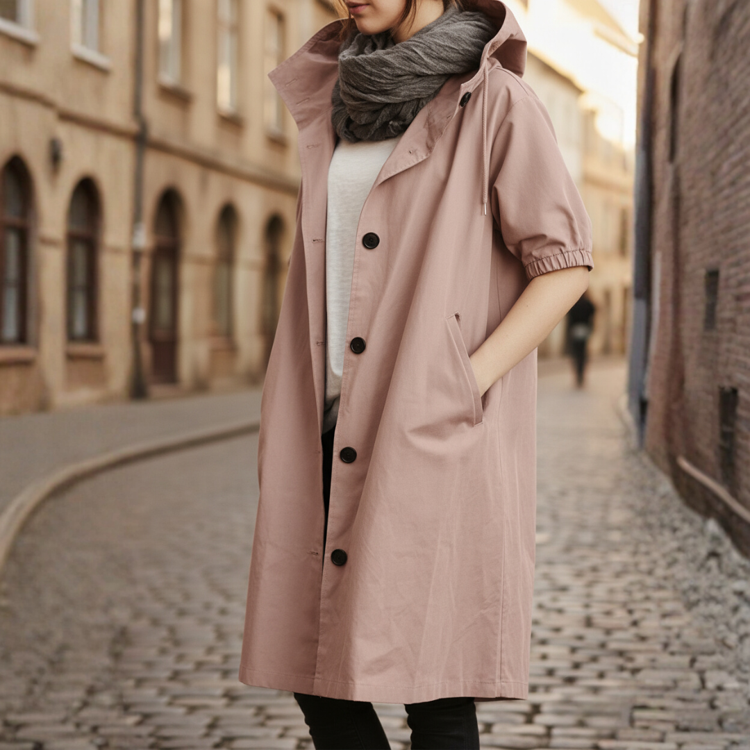 Cappotto impermeabile da donna con cappuccio
