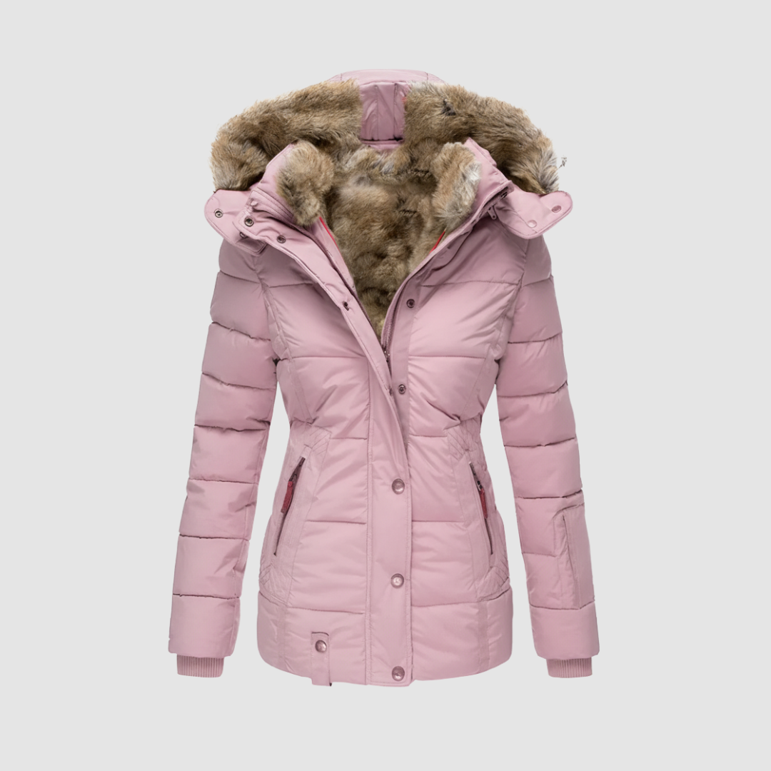Giacca da donna con cappuccio imbottita