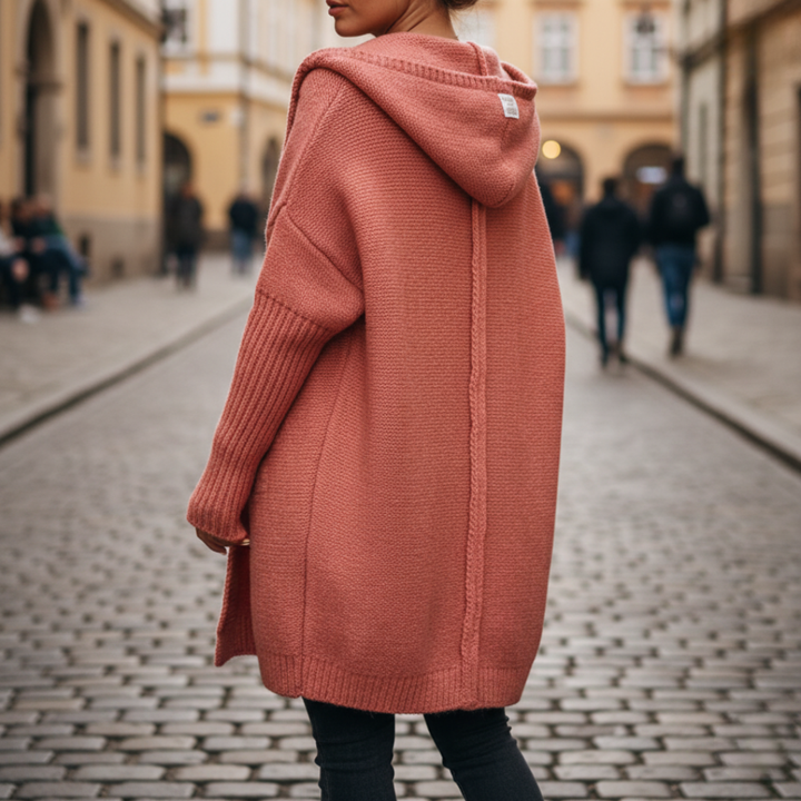 Cardigan con cappuccio per donna