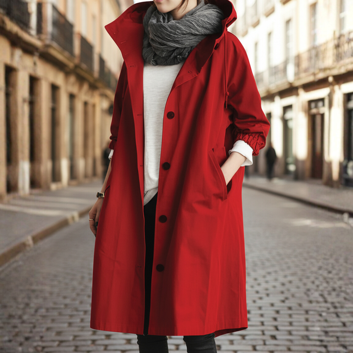Cappotto impermeabile da donna con cappuccio