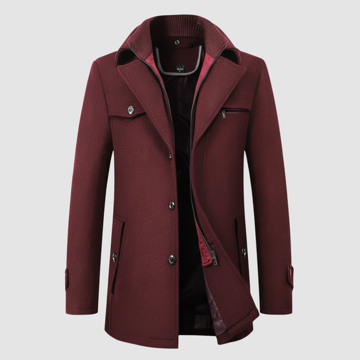 Cappotto uomo con colletto alto
