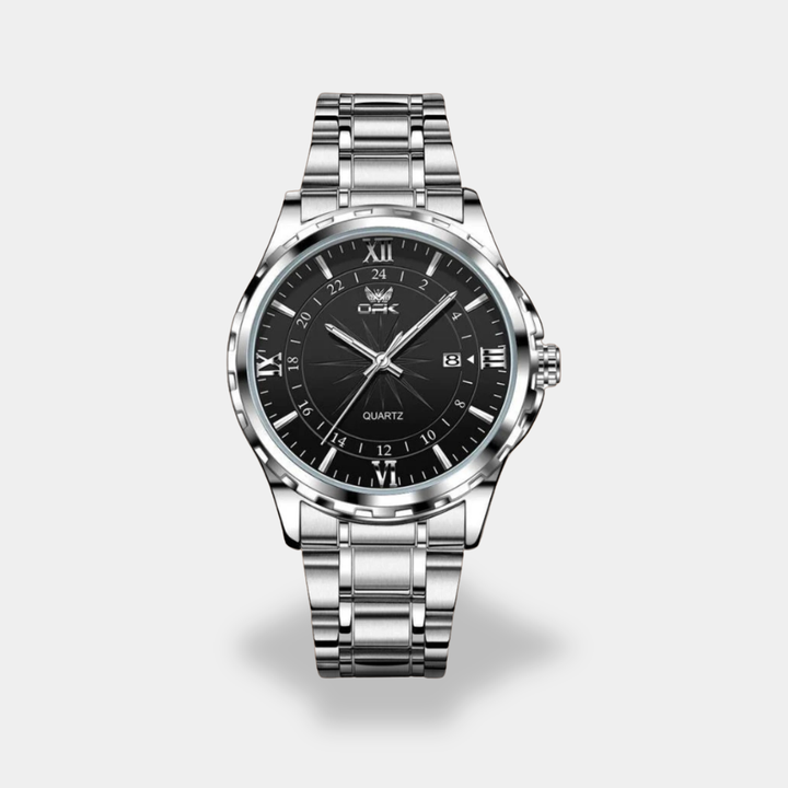 Orologio da uomo con quadrante bianco e cinturino in pelle