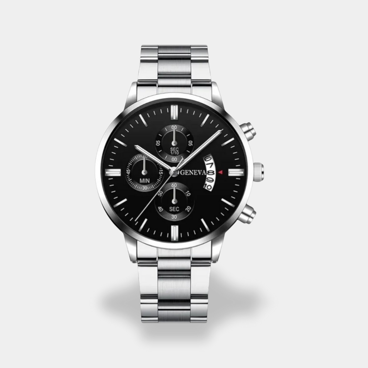 Orologio da uomo cronografo nero acciaio inox